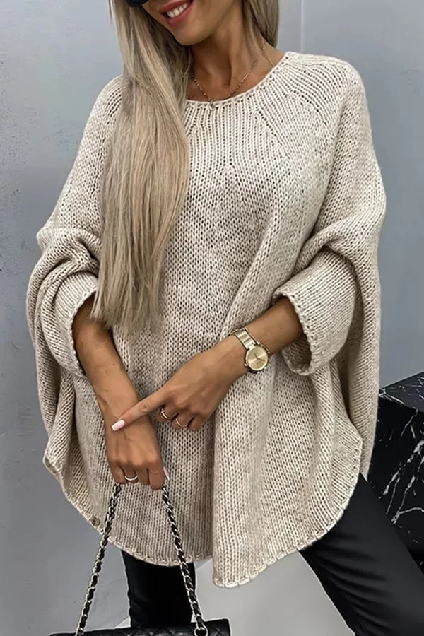 Nicole Stretch Knit Sweater - Cozy Round Neck Design