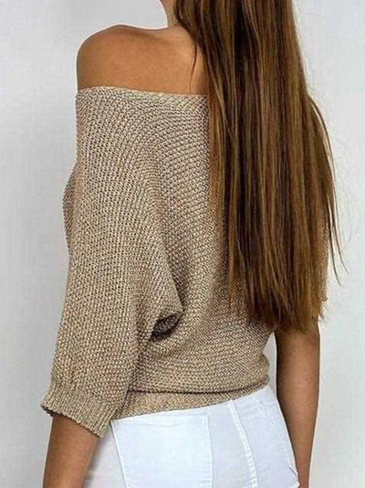 Anna - Classic Brown Knitted Long Sleeve Sweater